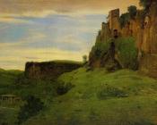 Civita Castelland - Buildings High in the Rocks( La Porta San Salvatore) - 让·巴蒂斯特·卡米耶·柯罗